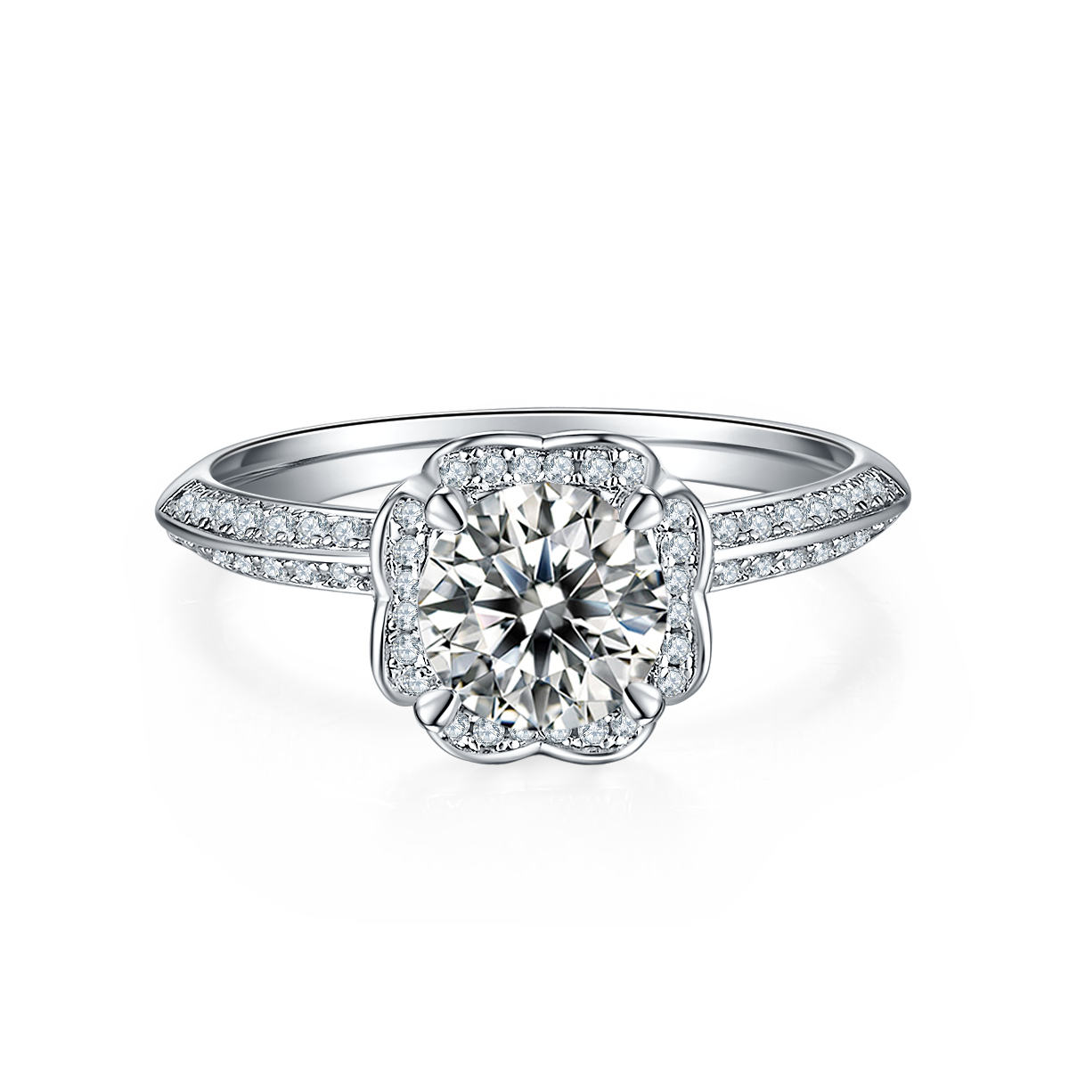 SnowShadow Elegance™ 1-Carat Moissanite Wedding Set