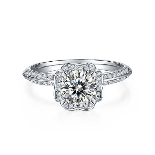 SnowShadow Elegance™ 1-Carat Moissanite Wedding Set