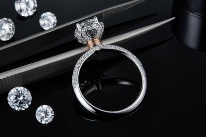 SnowShadow Elegance™ 1-Carat Moissanite Wedding Set